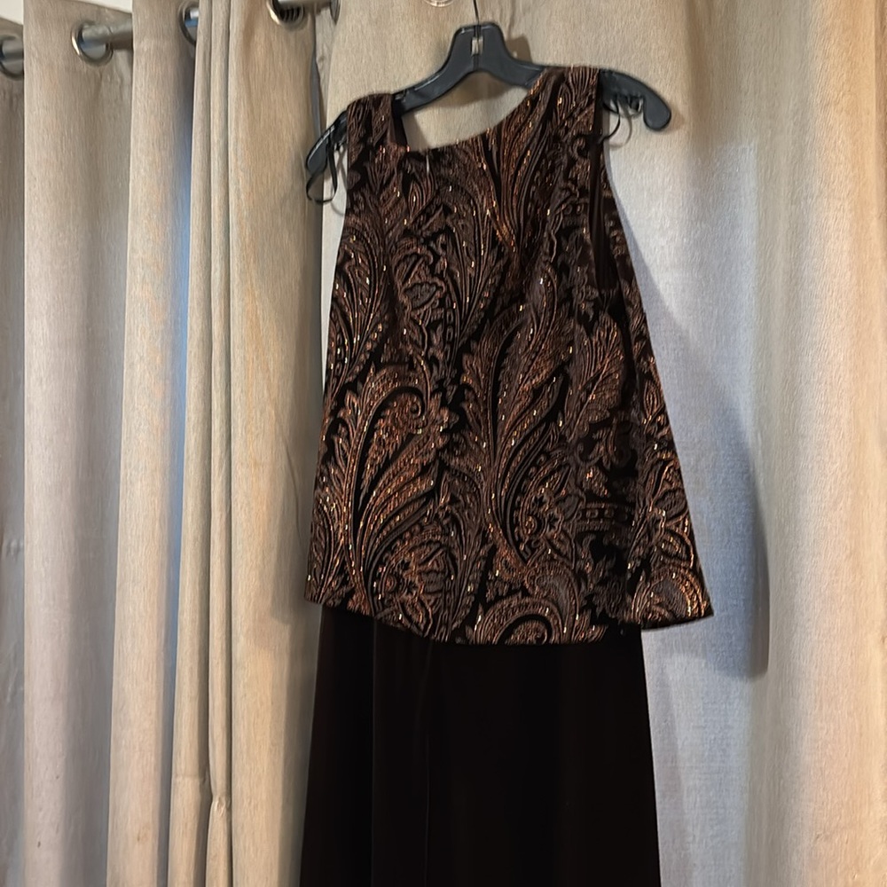Gorgeous sequined, brown velvet gown. Size 22W - Picture 13 of 13